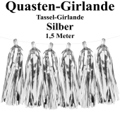 Quasten Girlande Silber, Festdekoration und Partydekoration