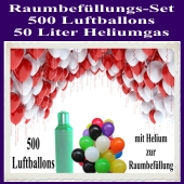 Raumbefüllungs-Set 500 Luftballons, 50 Liter Heliumgas