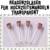 Reagenzgläser für Hochzeitsmandeln, 10 cm, Transparent mit Korken