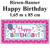 Pink & Teal Happy Birthday Riesenbanner 