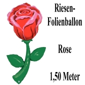 Riesengroße Rose, Luftballon aus Folie mit helium zu Valentinstag und Liebe, schwebender Liebesbotschafter
