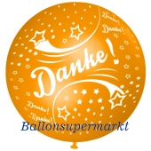 Riesen-Luftballon Danke, orange, 75 cm, Danke auf dem riesigen Ballon