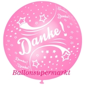 Riesen-Luftballon Danke, Rosa, 75 cm, Danke auf dem riesigen Ballon