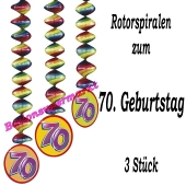 Deko-Hänger, Rotorspiralen, Zahl 70, Dekoration 70. Geburtstag