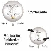 Großer Runduftballon in Satin Weiß, 71 cm "Allahin Emriyle Kizinizi Oglumuza Istemeye Geldik"