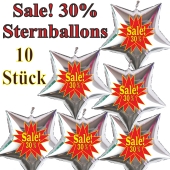 Sale! 30 % 10 Stück silberne Sternballons zur Befüllung mit Luft, zu Werbeaktionen, Rabattaktionen, Schaufensterdekoration
