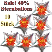 Sale! 40 % 10 Stück silberne Sternballons zur Befüllung mit Luft, zu Werbeaktionen, Rabattaktionen, Schaufensterdekoration