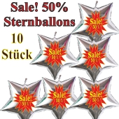 Sale! 50 % 10 Stück silberne Sternballons zur Befüllung mit Luft, zu Werbeaktionen, Rabattaktionen, Schaufensterdekoration