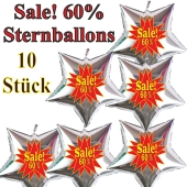Sale! 60 % 10 Stück silberne Sternballons zur Befüllung mit Luft, zu Werbeaktionen, Rabattaktionen, Schaufensterdekoration