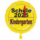 Luftballon aus Folie, 45 cm, inklusive Helium, Satin de Luxe, weiß zur Einschulung: Schule 2025 - Kindergarten aus.