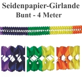 Seidenpapier-Girlande Bunt, 4 Meter