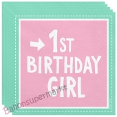 1st Birthday Giel ,20 Servietten zum 1. Kindergeburtstag