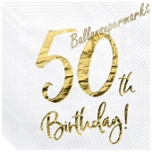 Servietten 50th Birthday Gold, zum 50. Geburtstag