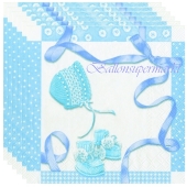 Servietten Geburt, Taufe, Babyparty Junge, Baby Shower, blau