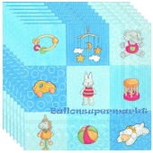 Servietten Geburt, Taufe, Babyparty Junge, Babies Toys, blau