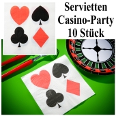 Papierservietten Kartenspiel, Casino Party Tischdekoration