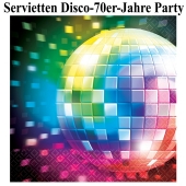 Disco Party, Mottoparty 70er Jahre, Tischdeko-Servietten, Partydekoration