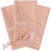 Servietten Elegant Lush Blush 18 zum 18. Geburtstag, 10 Stück