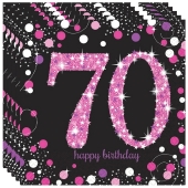 Servietten Pink Celebration 70, zum 70. Geburtstag