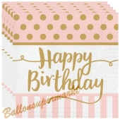 Geburtstagsservietten Pink Chic Happy Birthday