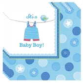 Servietten Babyparty Junge, Shower with Love Boy