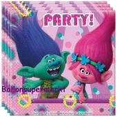 Trolls Servietten zum Kindergeburtstag