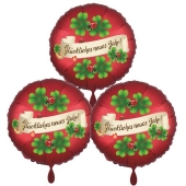 3 Helium-Luftballons Bouquet "Glückliches Neues Jahr" satin de luxe