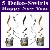 Silvester Dekoration, Swirls, Wirbler, Deko-Hänger, Happy New Year