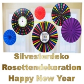 Silvester Dekoration Rosetten Happy New Year