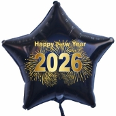 Silvester Luftballon, Sternballon aus Folie, 2026 - Feuerwerk