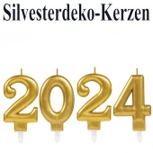 Zahlenkerzen-Set Dekoration Silvester, 2024, Silvesterparty Illumination