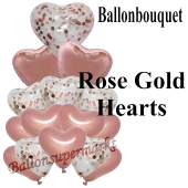 Ballon-Bouquet Rose Gold Hearts mit 10 Luftballons