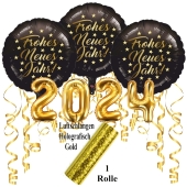Silvester Dekorations-Set mit Ballons Frohes Neues Jahr 2024, 8 Teile