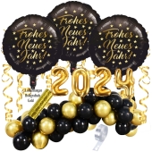 Silvester Dekorations-Set mit Ballons Frohes Neues Jahr 2024, 41 Teile