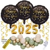 Silvester Dekorations-Set mit Ballons Happy New Year 2025, 34 Teile