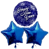 Silvestergrüße Heliumballons Happy New Year Stars