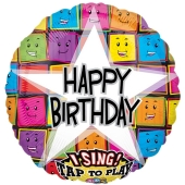 Singender Ballon Happy Birthday Faces