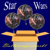 Kindergeburtstag mit Star Wars Luftballons, 3 Folienballons mit Ballongas-Helium