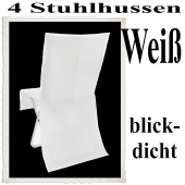 Stuhlhussen, Weiß, blickdicht, 4 Stück