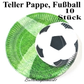 Teller aus Pappe, Fußball, 10 Stück