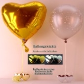 Ballongewicht Herzen Gold 10 Stück