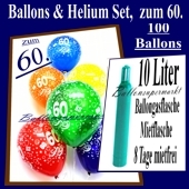 Zum 60. Geburtstag, 100 Luftballons mit Helium / inkl. Versand und Abholung