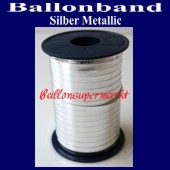 Ballonband, Luftballonbänder 1 Rolle 400 m, Silber Metallic