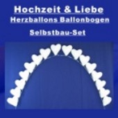 Hochzeit Ballonbogen Weiße Herzballons, inkl. Ballongas-Einweg