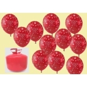 Helium- Einwegbehälter mit 50 Luftballons I Love You