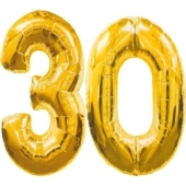Folienballondeko "30" (heliumgefüllt)