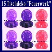 Tischdeko Luftballons Feuerwerk, 15 Stück