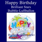 Happy Birthday Brilliant Stars, Bubble Luftballon (mit Helium)