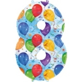 Luftballons: Folienballondeko Balloons "8" (ohne Helium)