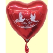 Luftballon-Herz "Alles Gute zur Hochzeit" (ungefüllt)